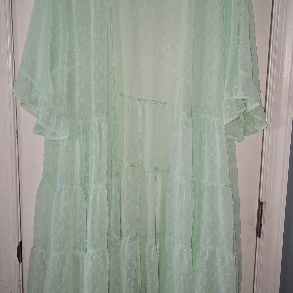 Torrid Light Green Sheer Layered Jacket